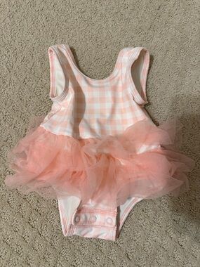 Tucker + Tate Pink Gingham Tulle Tutu One-Piece Bodysuit